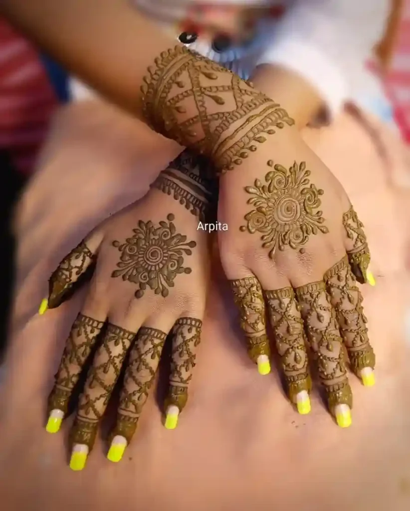 Flower Mehndi Design For Front Hand
