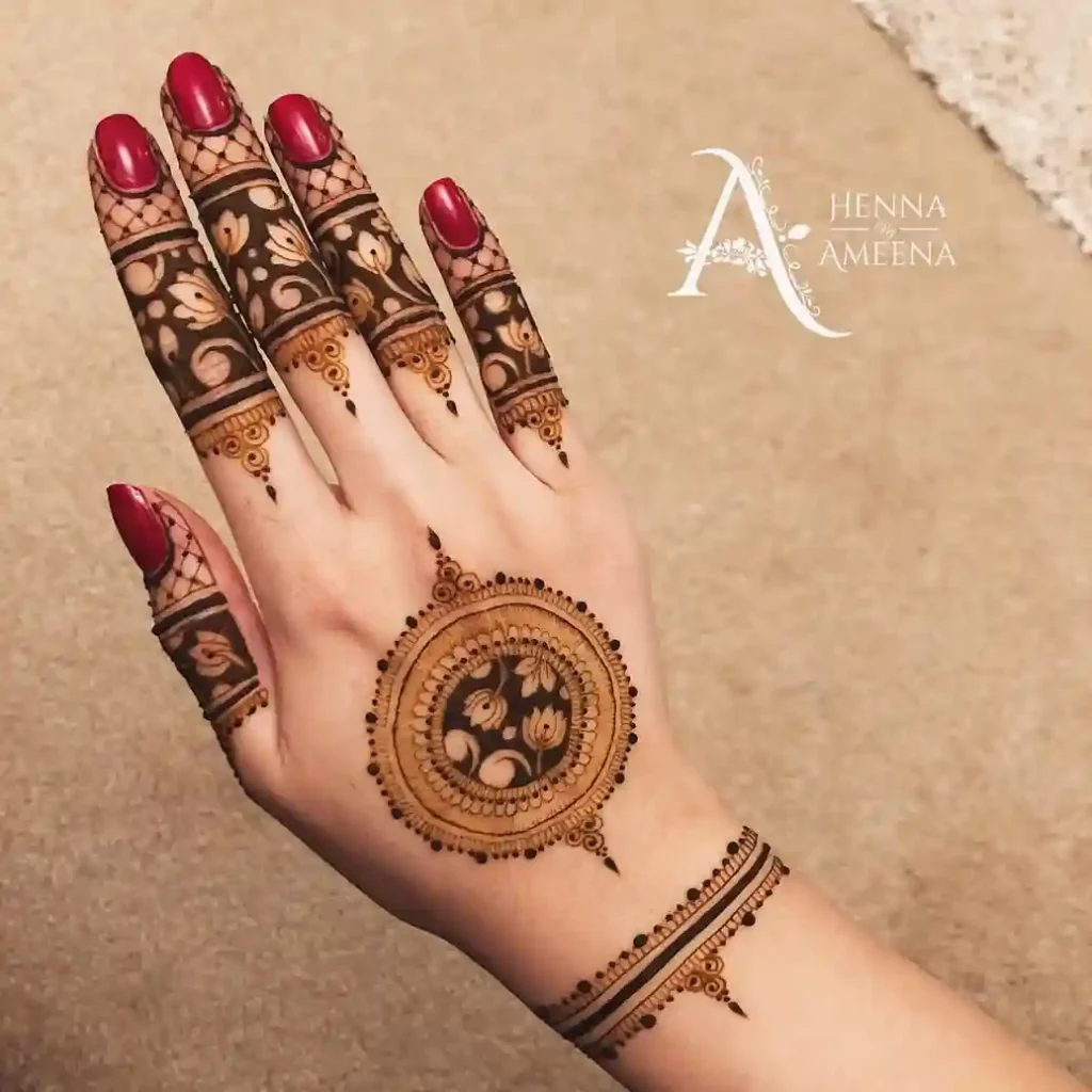 Flower Mehndi Design For Front Hand