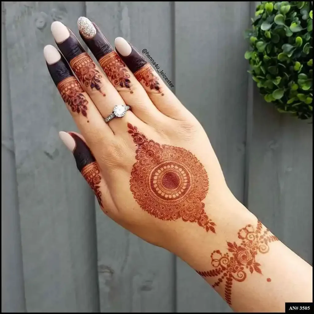 Flower Mehndi Design For Front Hand