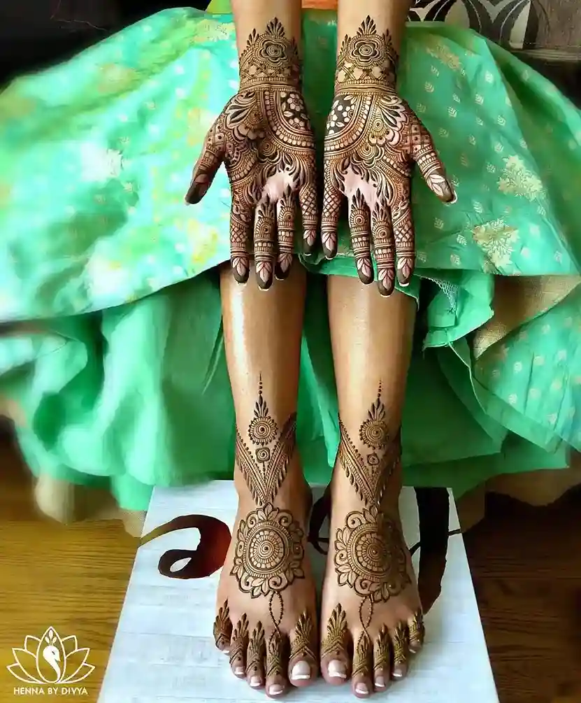 Flower Mehndi Design For Front Hand