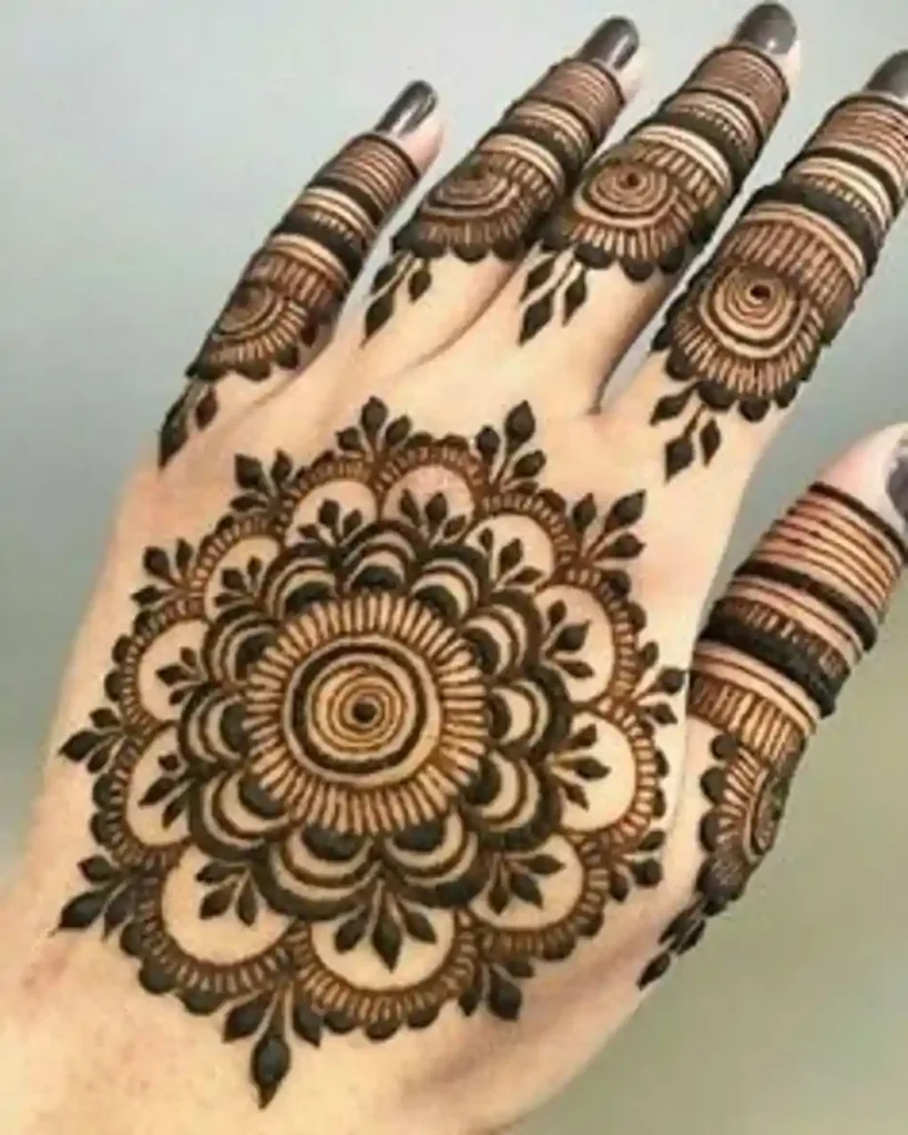 Flower Mehndi Design For Front Hand