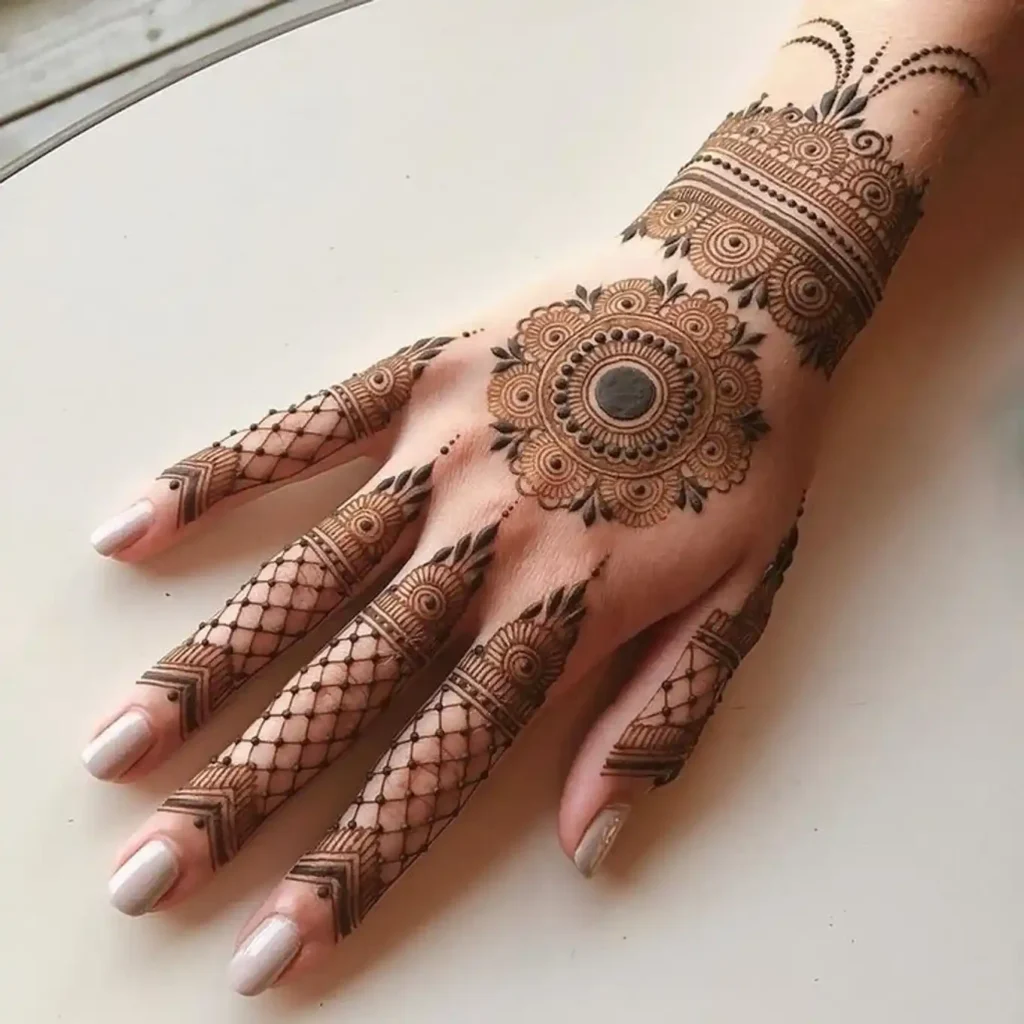 Flower Mehndi Design For Front Hand
