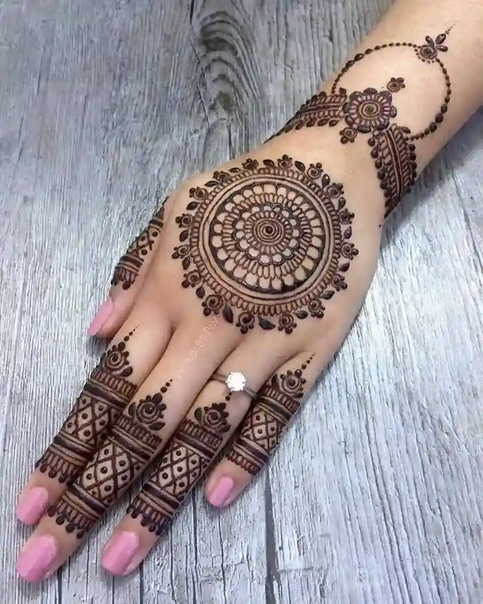 Flower Mehndi Design For Front Hand